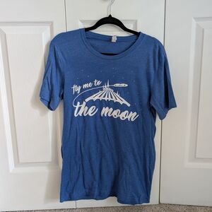 Blue Graphic T-Shirt with Moon Design